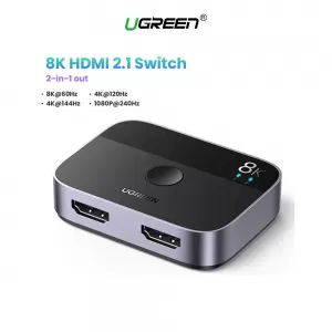 Adaptador Splitter Switch 2en1 UGREEN HDMI 2.1 8K 4K 120Hz Dolby AC