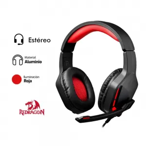 AUDIFONO REDRAGON THEMIS H220 | 3.5MM | ESTEREO | LUZ ROJO