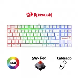 TECLADO REDRAGON KUMARA K552 | MECANICO | SW-RED | RGB | BLANCO