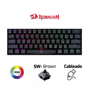 TECLADO REDRAGON DRAGONBORN K630 | INGLES | MECANICO | SW-BROWN | RGB | NEGRO