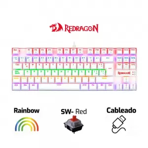 TECLADO REDRAGON KUMARA K552 | MECANICO | SW-RED | RAINBOW | BLANCO