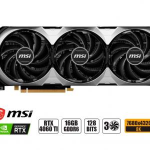 TARJETA DE VIDEO MSI RTX 4060TI 16GB, VENTUS 3X, GDDR6 GEFORCE NVIDIA 128 BITS, GRAFICO PARA VIDEOJUEGOS, 3 VENTILADORES