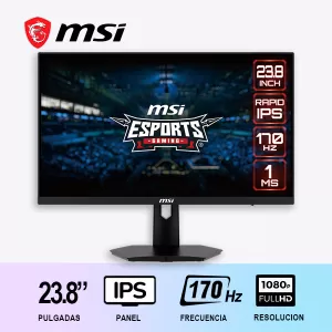 MONITOR GAMER MSI 23.8″ G244F 170HZ IPS  FULLHD